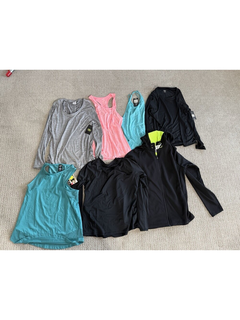 Women’s 7 Piece Activewear Lot Small Avia Athletic Works Russell Tops Jacket